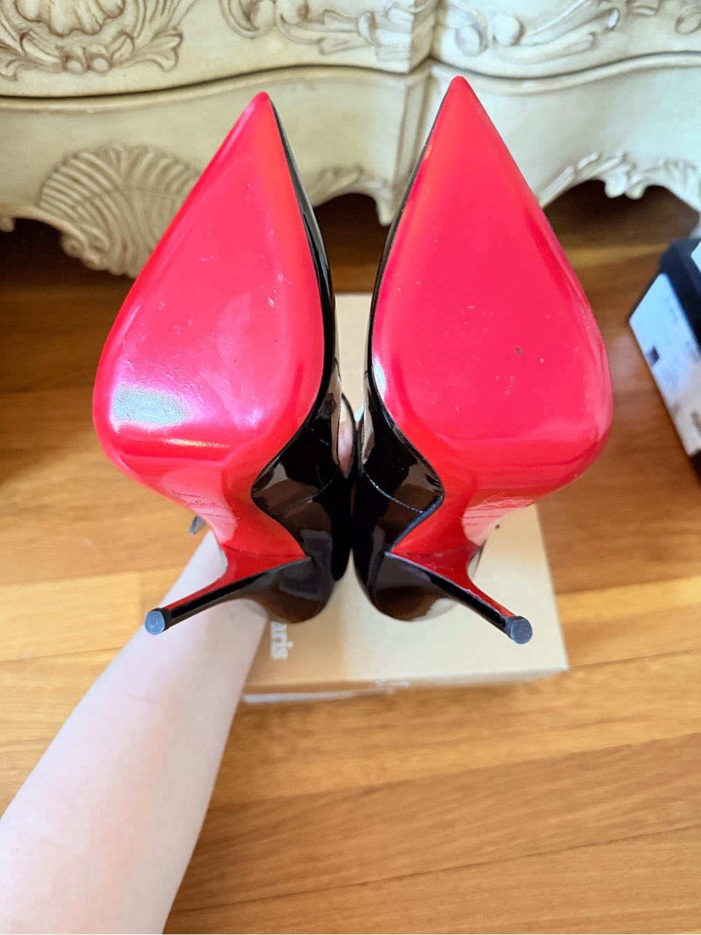 Christian Louboutin Black Patent Mary Jane Pointed Pumps size 39 - Picture 7 of 7